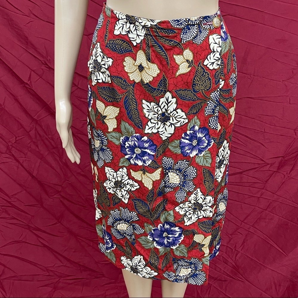 Miss Sophisticates Pendleton floral wrap skirt size 10